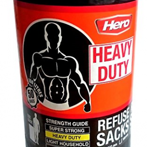 Hero Heavy Duty Refuse Sack 100L 50 Bags Black