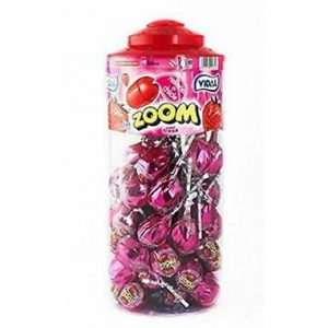 Vidal Zoom Strawberry Flavour Lollies - Tub of 50