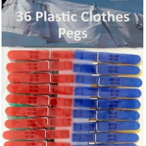 RY Plastic Clothes Pegs 1 pack of 36 pegs