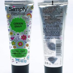 Simply Festival Wash Out Hair Colour 75ml (Green Envy)