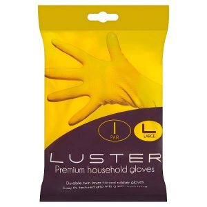 Luster Large Premium Household Rubber Gloves - Box of 6 Pairs