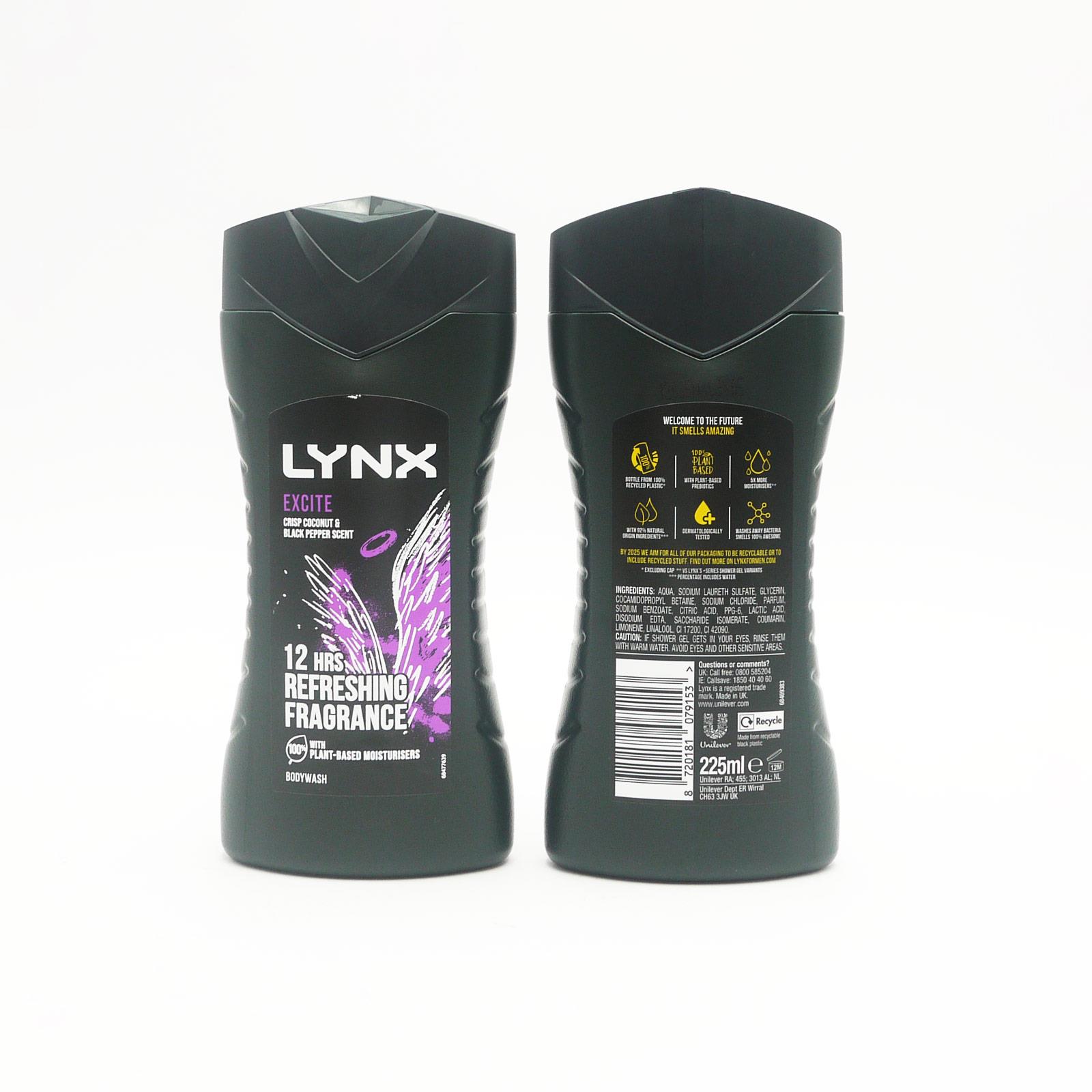 Lynx Excite Body Wash 6 x 225ml